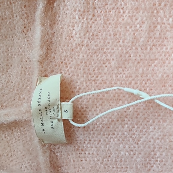 Nwt! Sezane Amandine kid mohair hooded Jumper in nude rosy beige - Picture 8 of 11